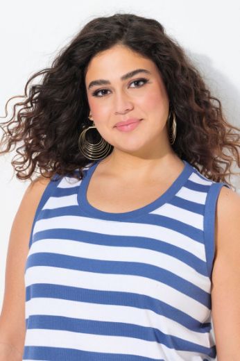 Plus size veliki brojevi Majica bez rukava na pruge za punije