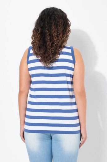 Plus size veliki brojevi Majica bez rukava na pruge za punije
