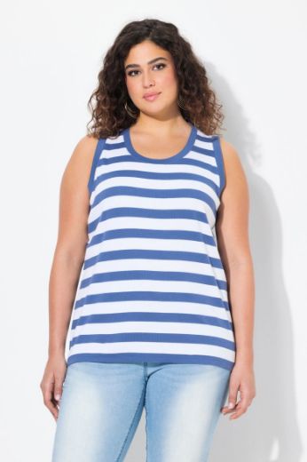 Plus size veliki brojevi Majica bez rukava na pruge za punije