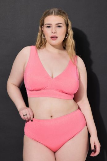 Plus size veliki brojevi Kupaće gaće visokog struka sa svjetlucavim efektom za punije