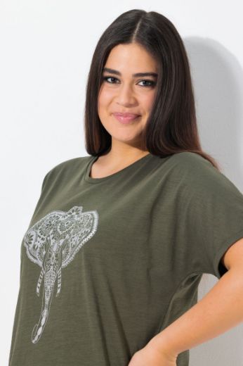 Plus size veliki brojevi Majica kratkih rukava V ovratnika za punije