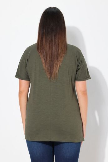 Plus size veliki brojevi Majica kratkih rukava V ovratnika za punije