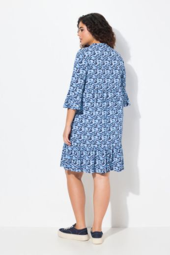 Plus size veliki brojevi Haljina midi 3/4 rukava A kroja za punije
