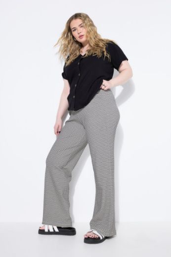 Plus size veliki brojevi Hlače širokih nogavica na pruge za punije