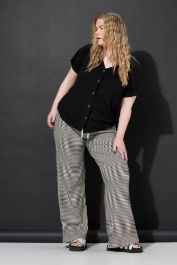 Plus size veliki brojevi Hlače širokih nogavica na pruge za punije