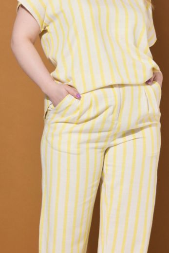 Plus size veliki brojevi Hlače širokih nogavica na pruge za punije