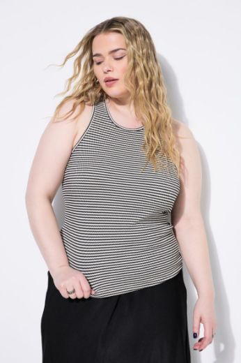 Plus size veliki brojevi Majica bez rukava na pruge za punije
