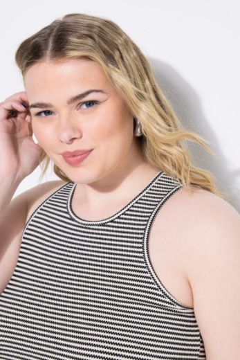 Plus size veliki brojevi Majica bez rukava na pruge za punije