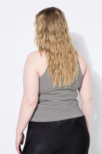 Plus size veliki brojevi Majica bez rukava na pruge za punije