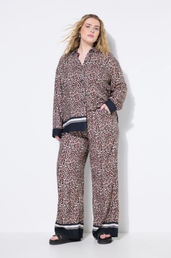 Plus size veliki brojevi Hlače širokih nogavica s leopard uzorkom za punije