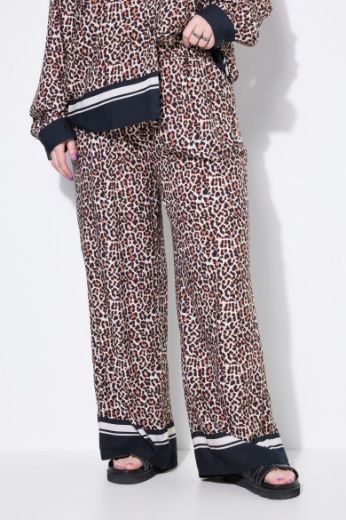 Plus size veliki brojevi Hlače širokih nogavica s leopard uzorkom za punije