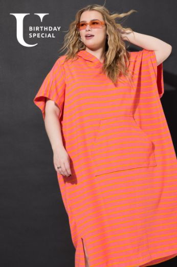 Plus size veliki brojevi Haljina šireg kroja s kapuljačom za punije