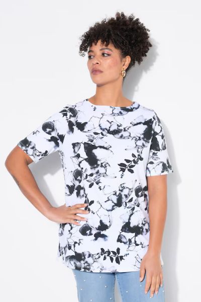 Veliki brojevi Majica cvijetni print moda za punije