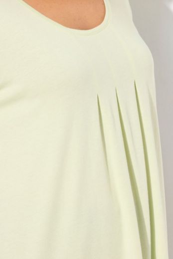 Plus size veliki brojevi Majica s naborima duži model za punije