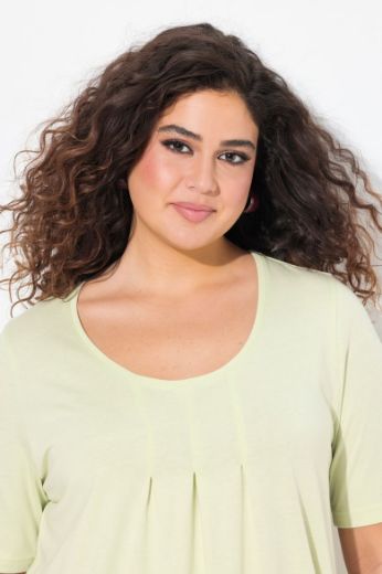 Plus size veliki brojevi Majica s naborima duži model za punije