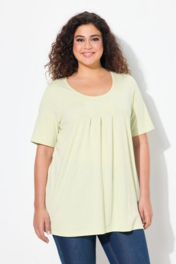 Plus size veliki brojevi Majica s naborima duži model za punije
