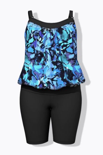 Plus size veliki brojevi Kupaći kostim Tankini s produženim nogavicama za punije