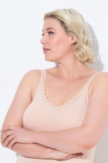 Plus size veliki brojevi Potkošulja s dodatkom čipke za punije