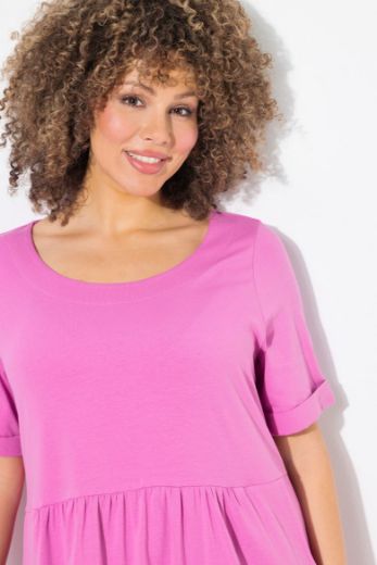 Plus size veliki brojevi Haljina midi kratkih rukava okruglog izreza za punije
