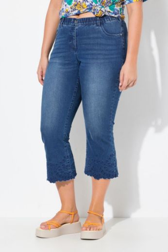 Plus size veliki brojevi Traperice 7/8 s dekorativnim obrubom za punije