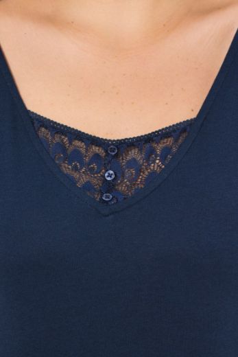 Plus size veliki brojevi Kombinezon bez rukava s čipkom V izrez za punije