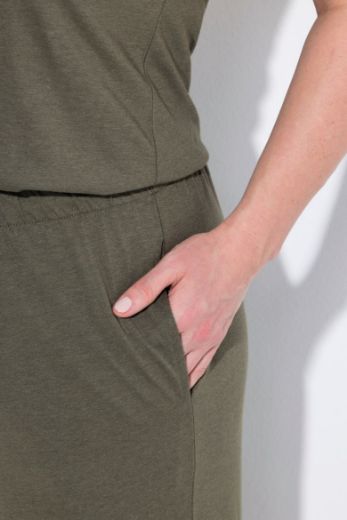Plus size veliki brojevi Kombinezon bez rukava s čipkom V izrez za punije