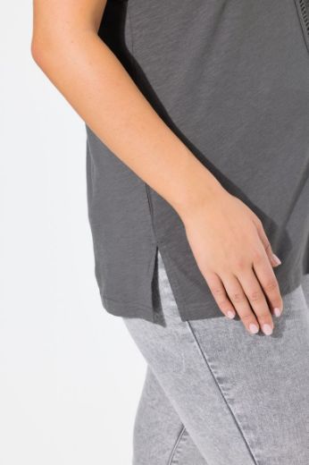 Plus size veliki brojevi Majica s vezanjem na ovratniku za punije