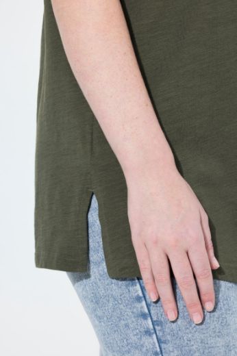 Plus size veliki brojevi Majica s vezanjem na ovratniku za punije