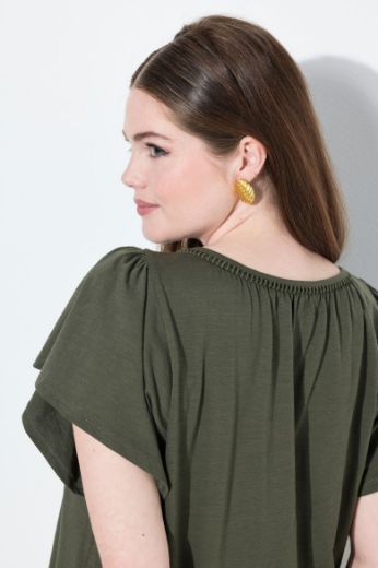 Plus size veliki brojevi Majica s vezanjem na ovratniku za punije
