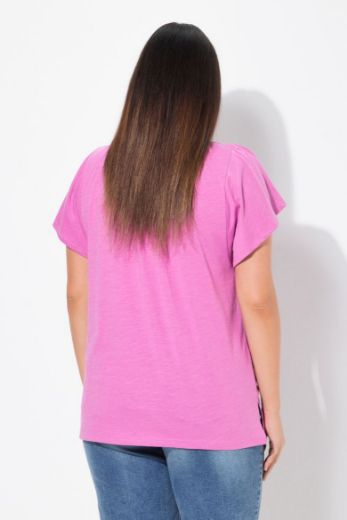 Plus size veliki brojevi Majica s vezanjem na ovratniku za punije