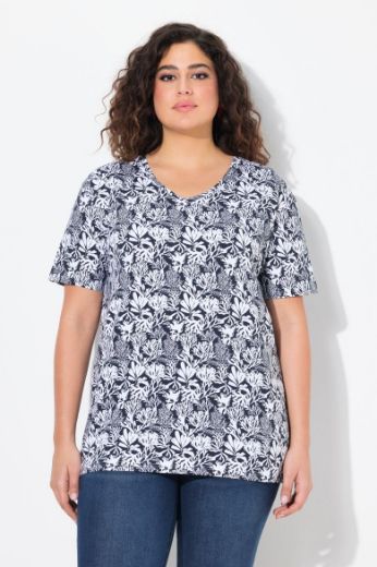 Plus size veliki brojevi Majica kratkih rukava V izreza s motivom koralja za punije