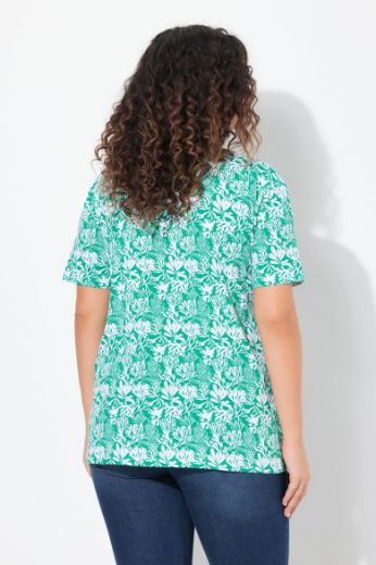 Plus size veliki brojevi Majica kratkih rukava V izreza s motivom koralja za punije