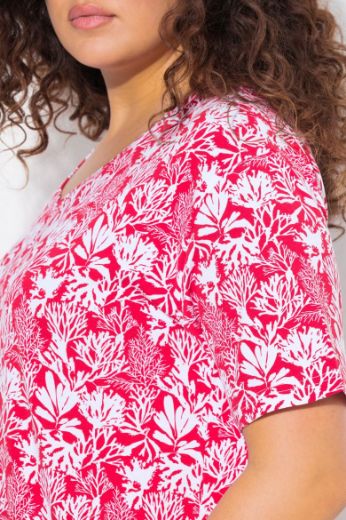 Plus size veliki brojevi Majica kratkih rukava V izreza s motivom koralja za punije