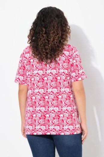 Plus size veliki brojevi Majica kratkih rukava V izreza s motivom koralja za punije
