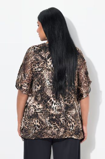 Plus size veliki brojevi Bluza polu rukava V ovratnika za punije