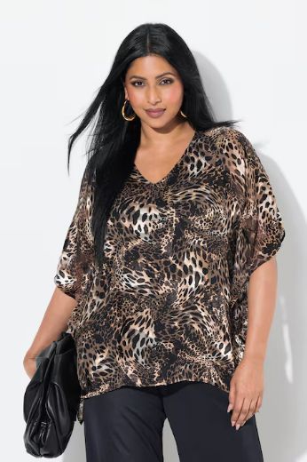 Plus size veliki brojevi Bluza polu rukava V ovratnika za punije