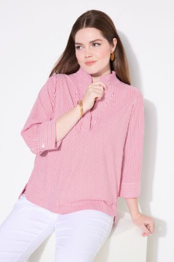 Plus size veliki brojevi Bluza 3/4 rukava na pruge za punije