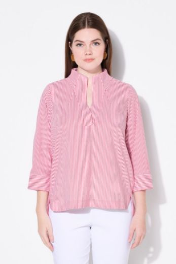Plus size veliki brojevi Bluza 3/4 rukava na pruge za punije