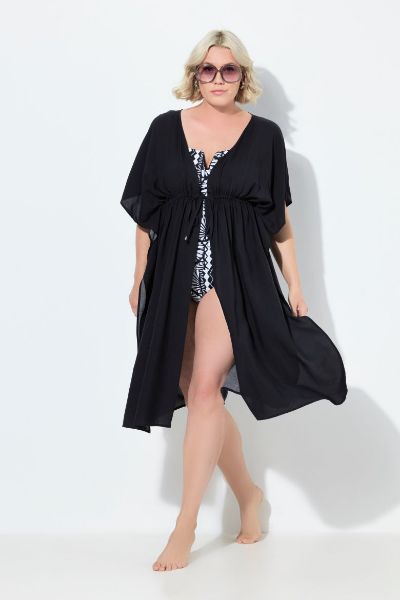 Veliki brojevi Kaftan kratkih rukava V ovratnika moda za punije