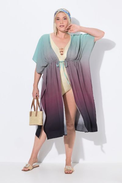 Veliki brojevi Kaftan kratkih rukava V ovratnika moda za punije