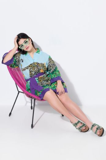Plus size veliki brojevi Haljina 3/4 rukava A kroja za punije
