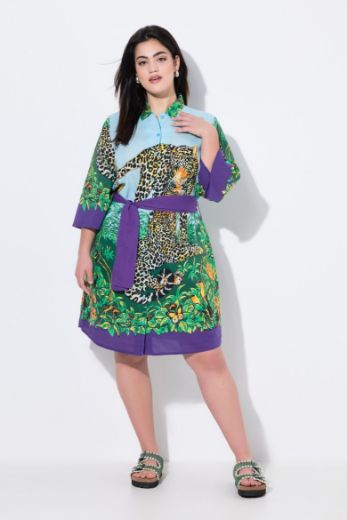 Plus size veliki brojevi Haljina 3/4 rukava A kroja za punije