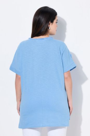 Plus size veliki brojevi Majica kratkih rukava okruglog ovratnika za punije