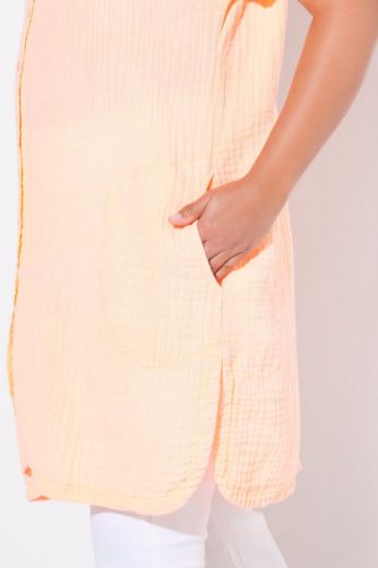 Plus size veliki brojevi Bluza od muslina kratkih rukava za punije