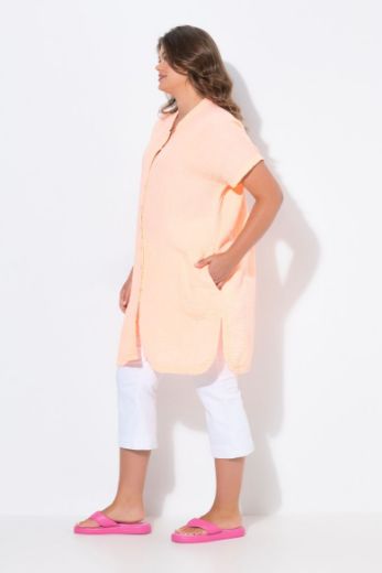 Plus size veliki brojevi Bluza od muslina kratkih rukava za punije