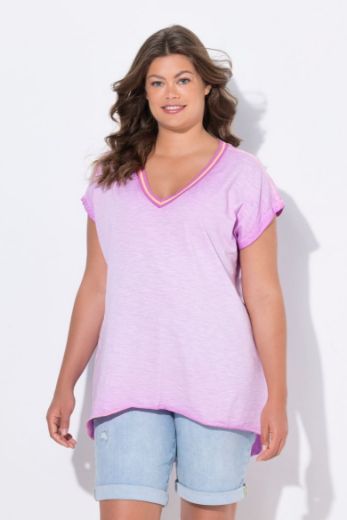 Plus size veliki brojevi Majica kratkih rukava V ovratnika za punije