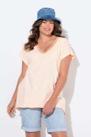 Plus size veliki brojevi Majica kratkih rukava V ovratnika za punije