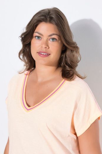 Plus size veliki brojevi Majica kratkih rukava V ovratnika za punije