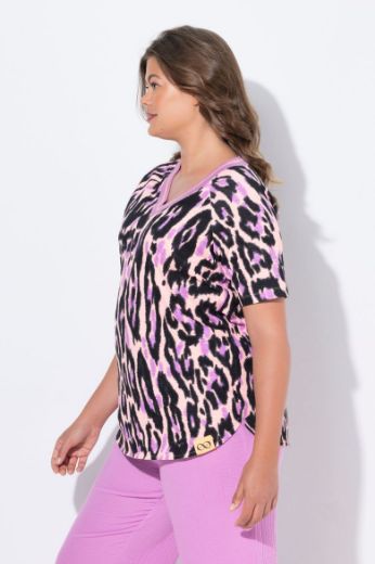 Plus size veliki brojevi Majica kratkih rukava V ovratnika za punije