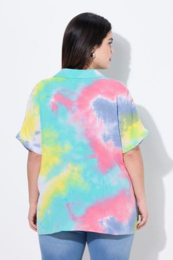 Plus size veliki brojevi Bluza kratkih rukava od muslina za punije